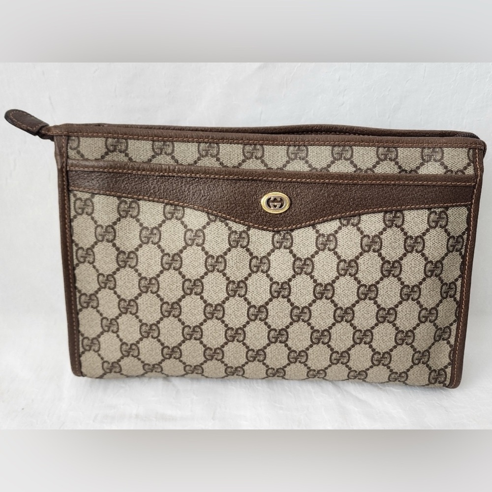 Gucci Brown and Gold Monogram Bag